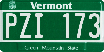 VT license plate PZI173