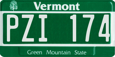 VT license plate PZI174