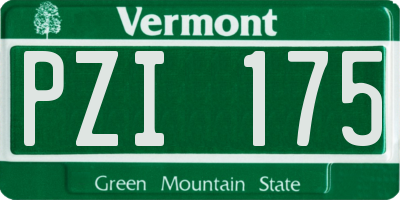 VT license plate PZI175