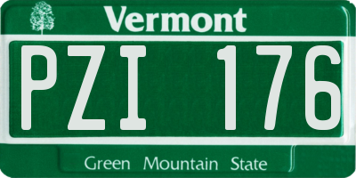 VT license plate PZI176