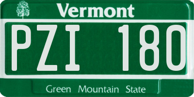 VT license plate PZI180