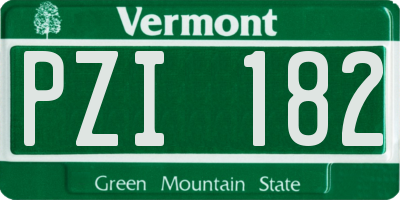 VT license plate PZI182