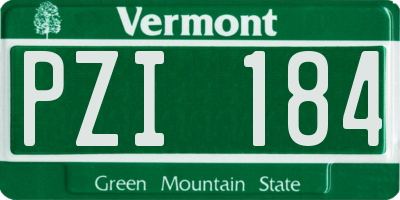 VT license plate PZI184