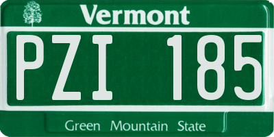 VT license plate PZI185
