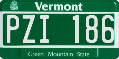 VT license plate PZI186