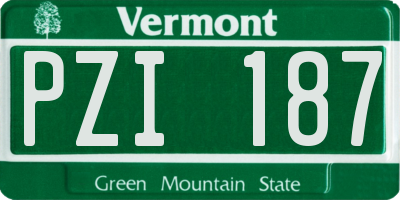 VT license plate PZI187
