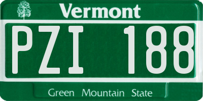 VT license plate PZI188