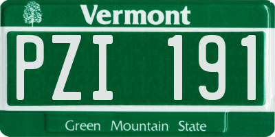VT license plate PZI191