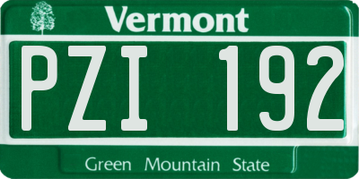 VT license plate PZI192