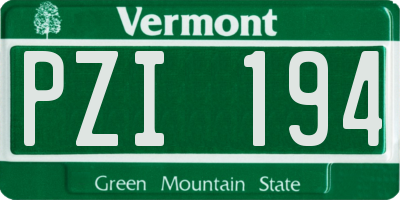 VT license plate PZI194