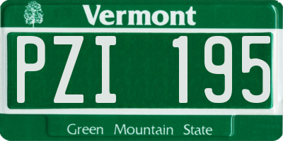 VT license plate PZI195