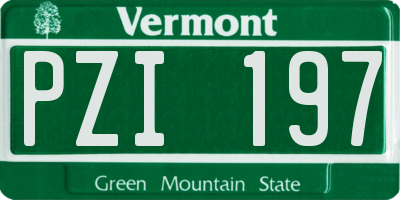VT license plate PZI197
