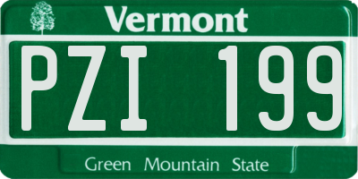 VT license plate PZI199