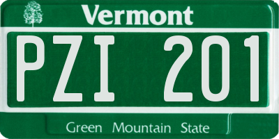 VT license plate PZI201