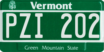 VT license plate PZI202