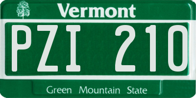 VT license plate PZI210