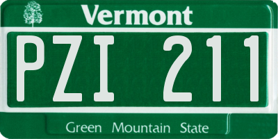 VT license plate PZI211