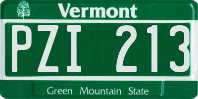 VT license plate PZI213