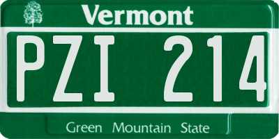 VT license plate PZI214