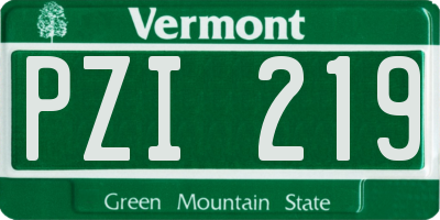VT license plate PZI219