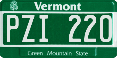 VT license plate PZI220