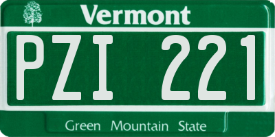 VT license plate PZI221