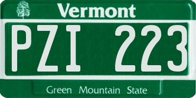 VT license plate PZI223
