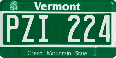 VT license plate PZI224