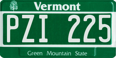 VT license plate PZI225