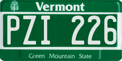VT license plate PZI226