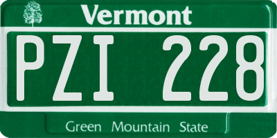 VT license plate PZI228
