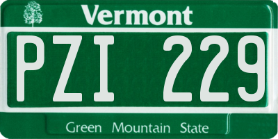 VT license plate PZI229