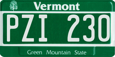 VT license plate PZI230