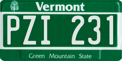 VT license plate PZI231