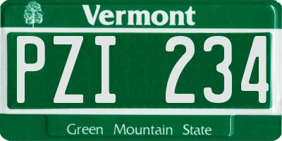VT license plate PZI234