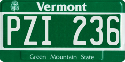 VT license plate PZI236