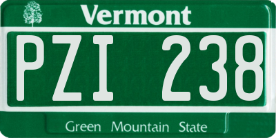 VT license plate PZI238