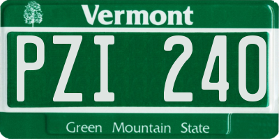 VT license plate PZI240