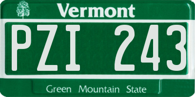 VT license plate PZI243