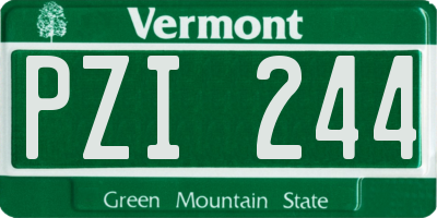 VT license plate PZI244