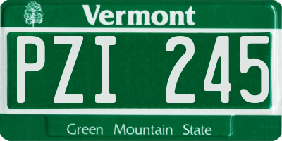 VT license plate PZI245