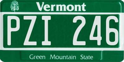 VT license plate PZI246