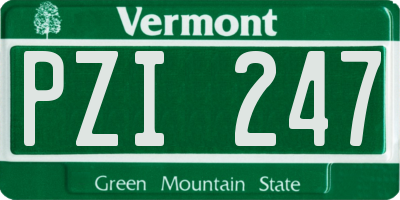 VT license plate PZI247