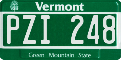 VT license plate PZI248