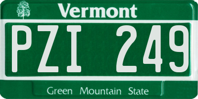 VT license plate PZI249
