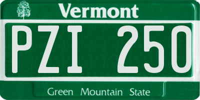 VT license plate PZI250