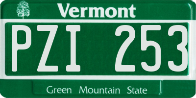 VT license plate PZI253