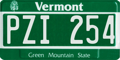 VT license plate PZI254