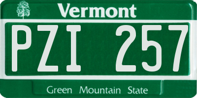 VT license plate PZI257