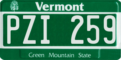 VT license plate PZI259